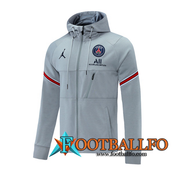 Paginas Para Comprar Chaqueta Con Capucha Jordan PSG Gris 2021/2022 Baratas
