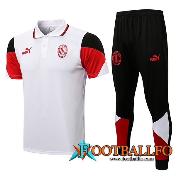 Camiseta Entrenamiento AC Milan + Pantalones Rojo/Blanca 2021/2022