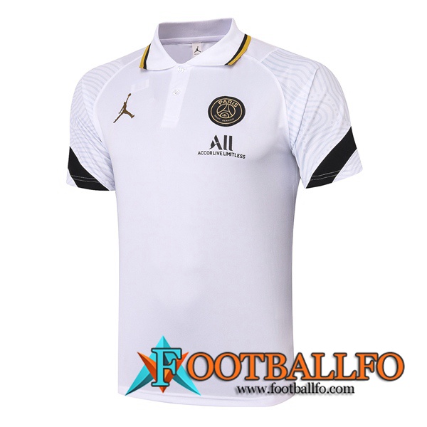 Camiseta Polo Jordan PSG Blanca/Negro 2021/2022