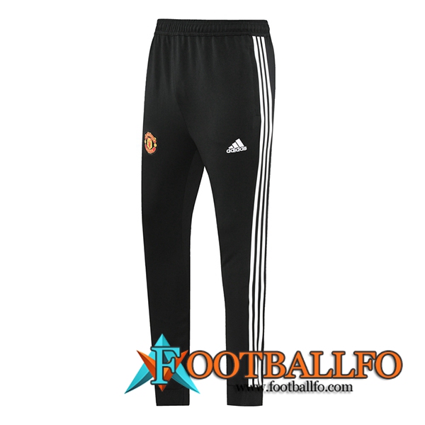Pantalon Entrenamiento Manchester United Negro/Blanca 2021/2022