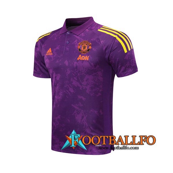 Polo Futbol Manchester United Violet/Amarillo 2020/2021