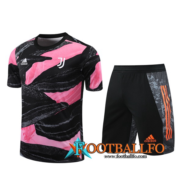 Camiseta Entrenamiento Juventus + Shorts Negro/Rosa 2020/2021
