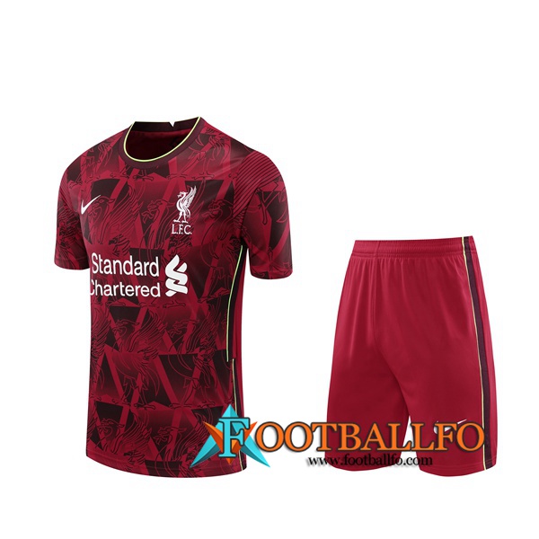 Camiseta Entrenamiento FC Liverpool + Shorts Roja/Blanco 2020/2021