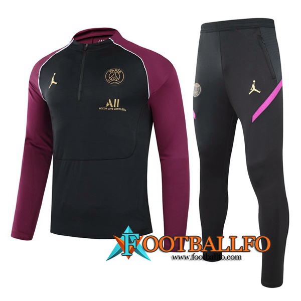 Chandal Futbol + Pantalones Jordan PSG Negro/Violet 2020/2021