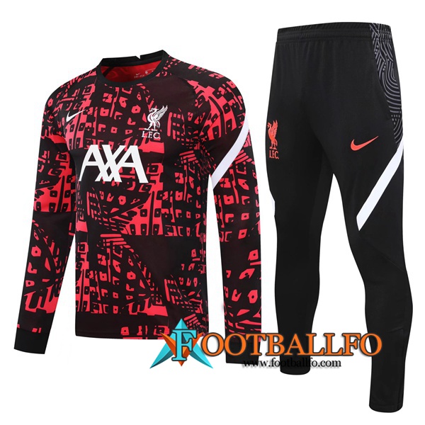 Chandal Futbol + Pantalones FC Liverpool Negro/Roja 2020/2021