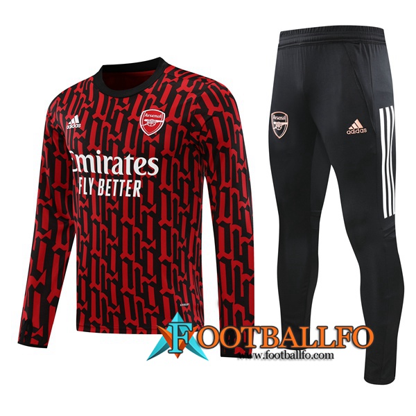 Chandal Futbol + Pantalones Arsenal Roja/Negro 2020/2021