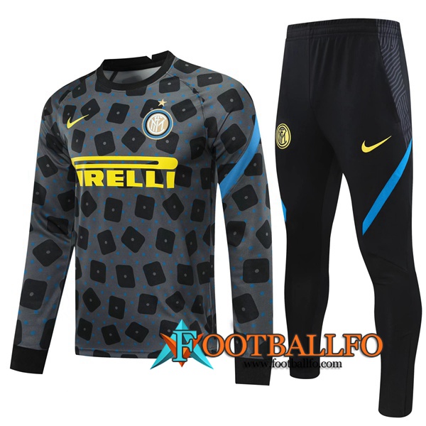 Chandal Futbol + Pantalones Inter Milan Negro/Gris 2020/2021