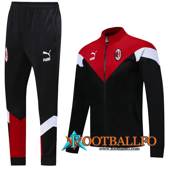 Chandal Futbol - Chaqueta + Pantalones AC Milan Negro Roja 2019/2020