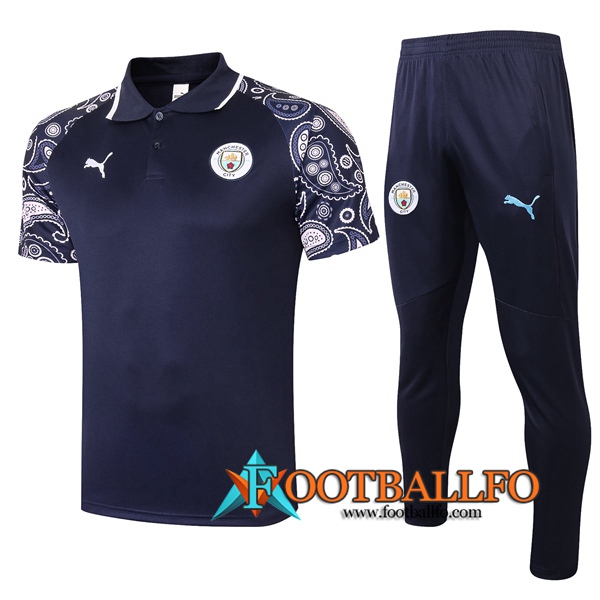 Polo Futbol Manchester City + Pantalones Azul Royal 2020/2021
