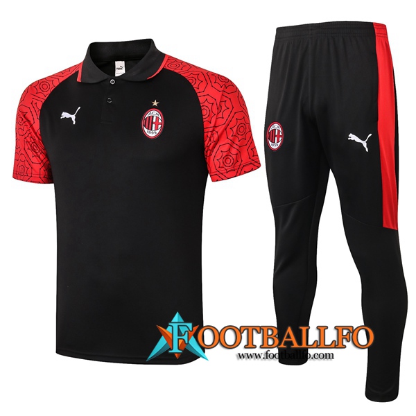 Polo Futbol Milan AC + Pantalones Roja 2020/2021
