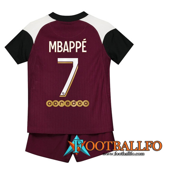 Camisetas Futbol PSG (Mbappé 7) Ninos Tercera 2020/2021