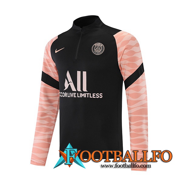 Sudadera De Entrenamiento Jordan PSG Negro/Rosa 2021/2022 -01