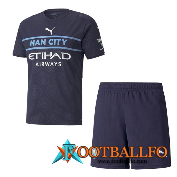 Traje Camiseta Futbol Manchester City Tercero + Cortos 2021/2022