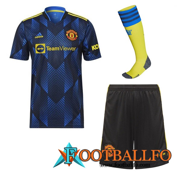 Traje Camiseta Futbol Manchester United Tercero (Cortos + Calcetines) 2021/2022