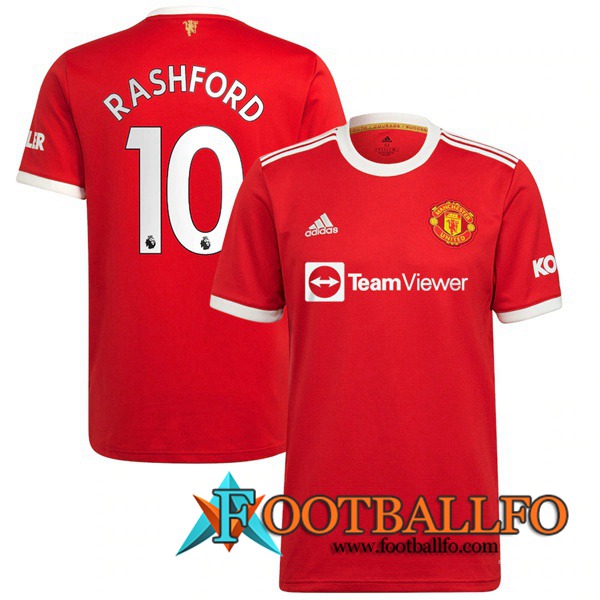 Camiseta Futbol Manchester United (Rashford 10) Titular 2021/2022