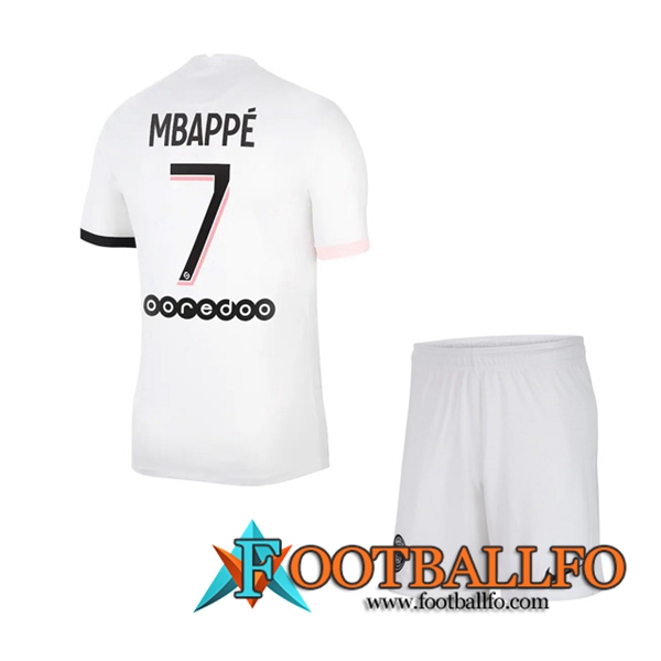 Camiseta Futbol Jordan PSG (Mbappe 7) Ninos Alternativo 2021/2022