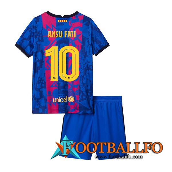Camiseta FutbolFC Barcelona (Ansu Fati 10) Ninos Tercero 2021/2022
