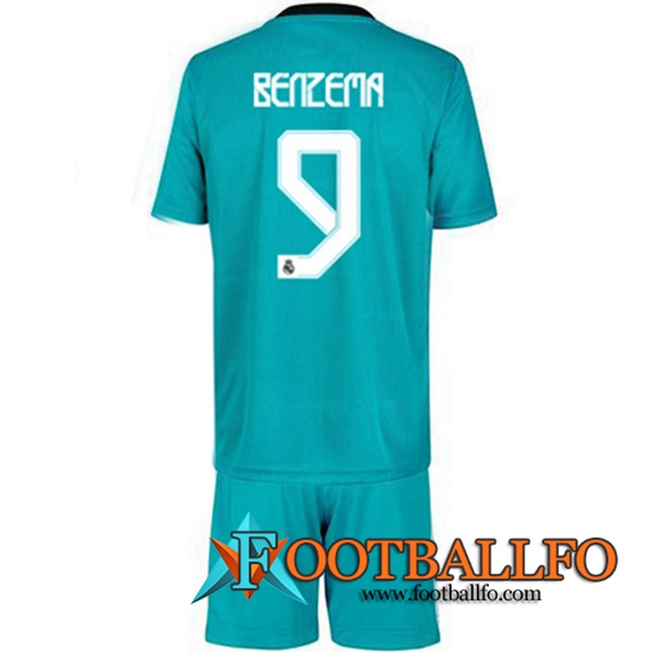 Camiseta Futbol Real Madrid (Benzema 9) Ninos Tercero 2021/2022