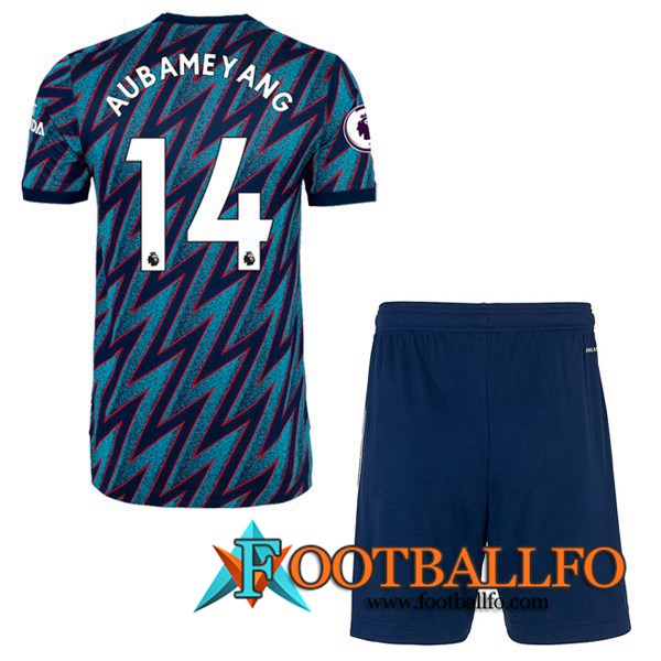 Camiseta Futbol FC Arsenal (Pierre-Emerick Aubameyang 14) Ninos Tercero 2021/2022