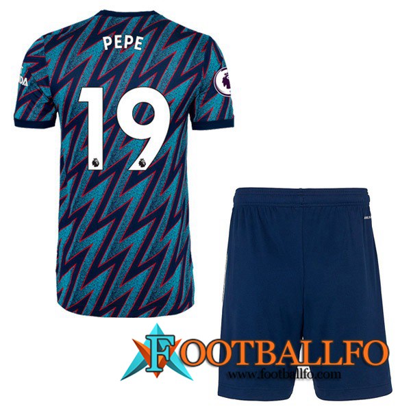 Camiseta Futbol FC Arsenal (Nicolas Pepe 19) Ninos Tercero 2021/2022