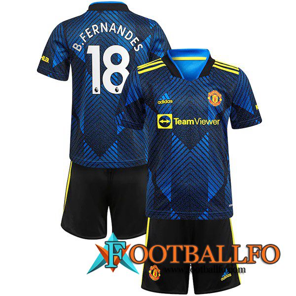Camiseta Futbol Manchester United (B.Fernandes 18) Ninos Tercero 2021/2022