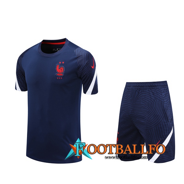 Camisetas de entrenamiento Francia + Shorts Azul Royal 2020/2021