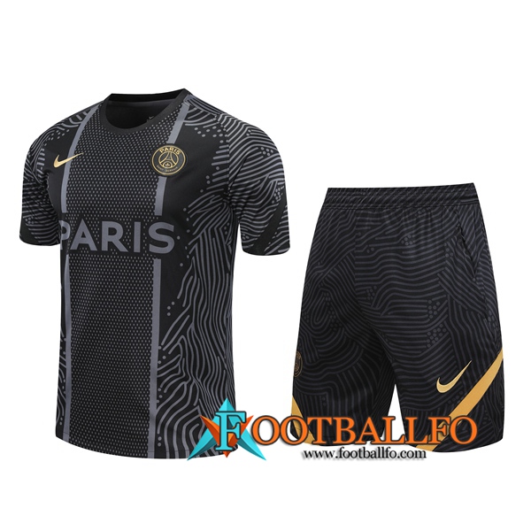 Camisetas de entrenamiento PSG + Shorts Negro 2020/2021