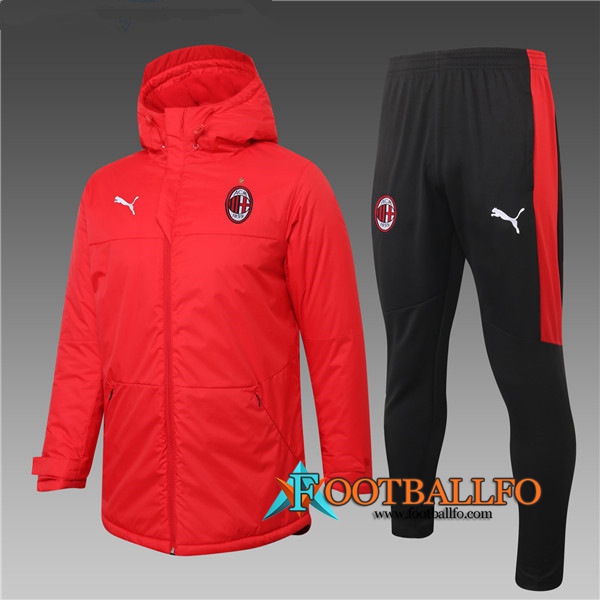 Chaqueta de Plumas Milan AC Roja + Pantalones 2020/2021