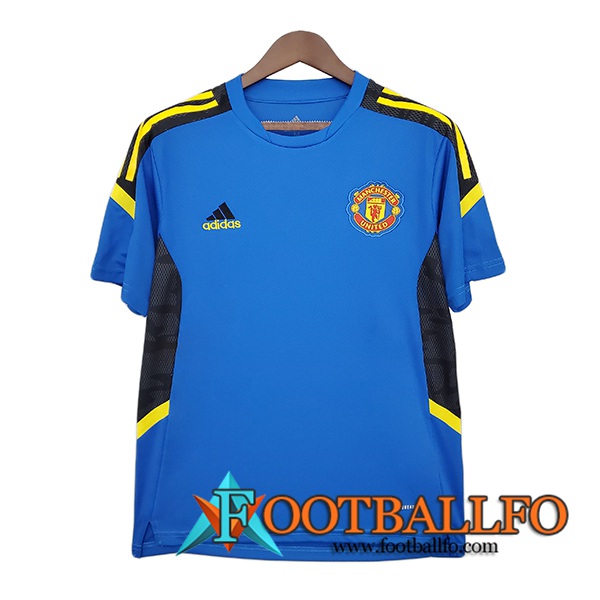 Camiseta Entrenamiento Manchester United Azul 2021/2022
