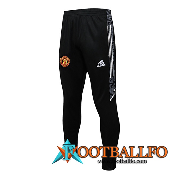 Pantalon Entrenamiento Manchester United Negro/Blanca 2021/2022