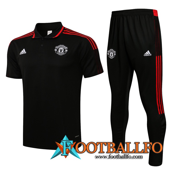 Camiseta Polo Manchester United + Pantalones Rojo/Negro 2021/2022