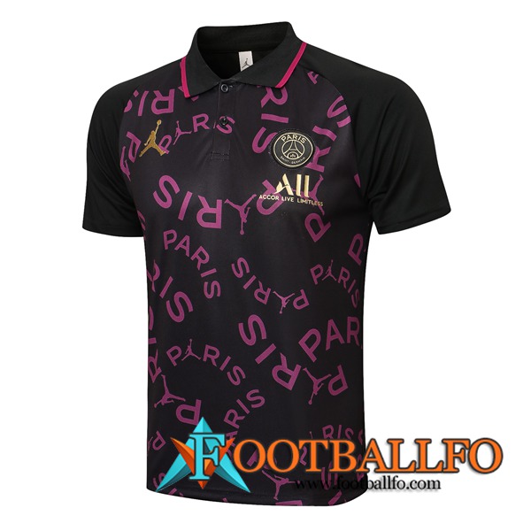 Camiseta Polo Jordan PSG Negro/Purpura 2021/2022