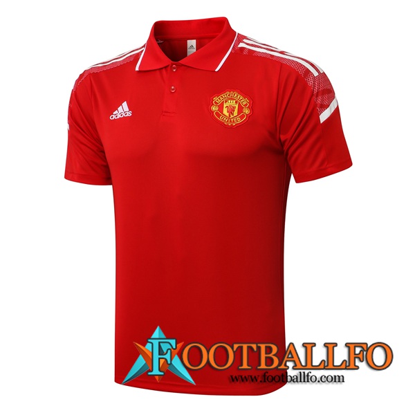 Camiseta Polo Manchester United Blanca/Rojo 2021/2022 -01