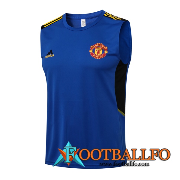 Camiseta Entrenamiento sin mangas Manchester United Azul 2021/2022