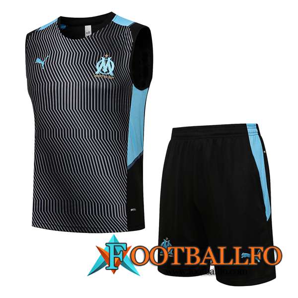 Camiseta Entrenamiento sin mangas Marsella OM + Cortos Azul/Negro 2021/2022