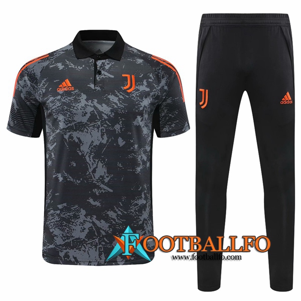 Polo Futbol Paris Juventus + Pantalones Negro/Gris 2020/2021
