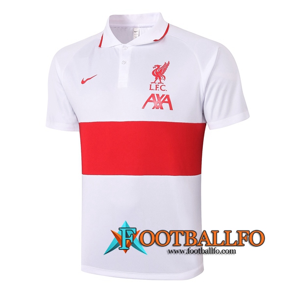 Polo Futbol FC Liverpool Blanco/Roja 2020/2021