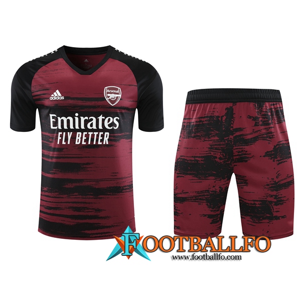 Camiseta Entrenamiento Arsenal + Shorts Roja/Negro 2020/2021