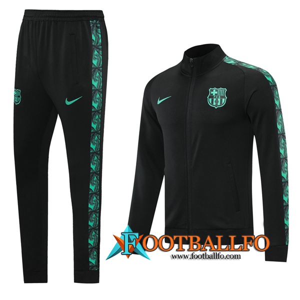 Chandal Futbol - Chaqueta + Pantalones FC Barcelona Negro/Verde 2020/2021