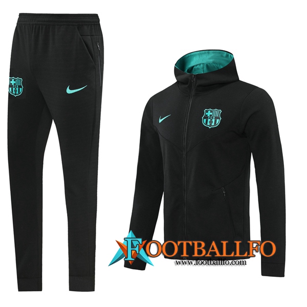 Chandal Futbol - Chaqueta con capucha + Pantalones FC Barcelona Verde/Negro 2020/2021