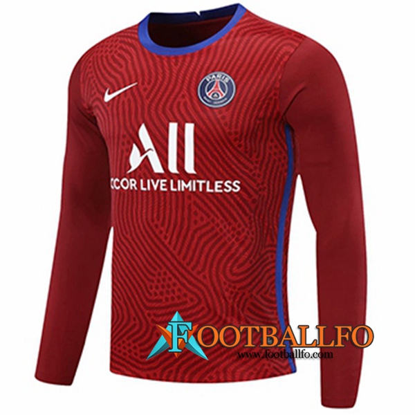 Camisetas Futbol PSG Portero Roja Manga Larga 2020/2021