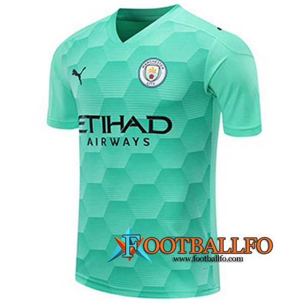 Camisetas Futbol Manchester City Portero Verde Claro 2020/2021