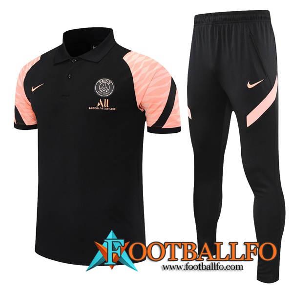Camiseta Polo Jordan PSG + Pantalones Noir/Rosa 2021/2022