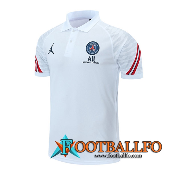 Camiseta Polo Jordan PSG Rojo/Blanca 2021/2022