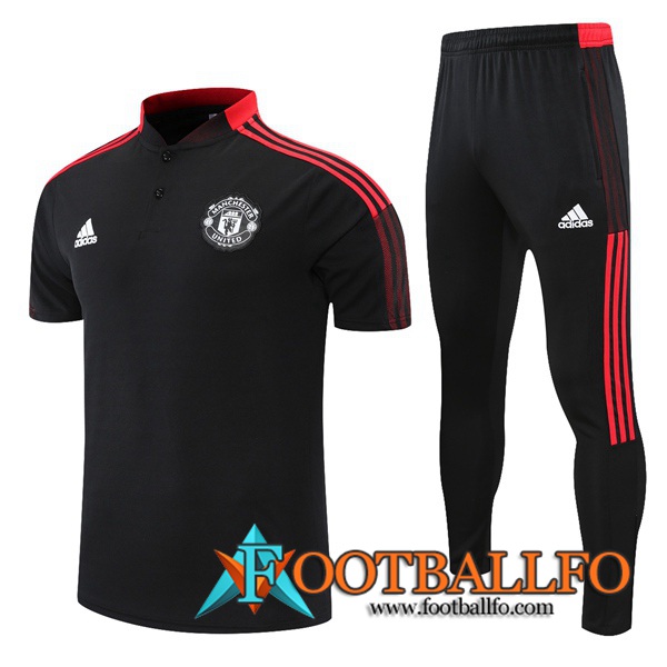 Camiseta Polo Manchester United + Pantalones Rojo/Negro 2021/2022