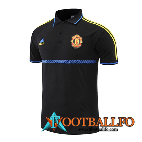 Camiseta Polo Manchester United Azul/Negro/Amarillo 2021/2022