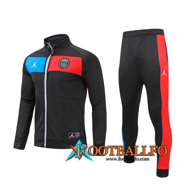 Chandal Futbol - Chaqueta + Pantalones Paris PSG Roja Azul Cuello Alto 2020/2021