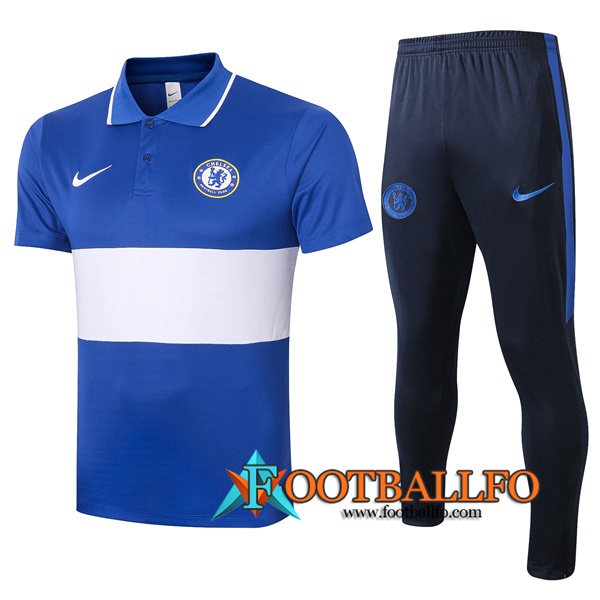 Polo Futbol FC Chelsea + Pantalones Azul Blanco 2020/2021
