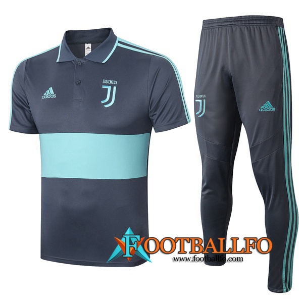 Polo Futbol Juventus + Pantalones Gris Azul 2020/2021