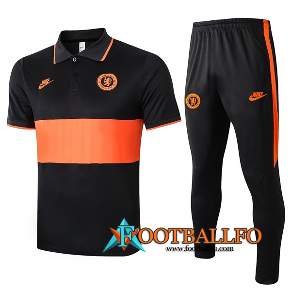 Polo Futbol FC Chelsea + Pantalones Naranja 2020/2021
